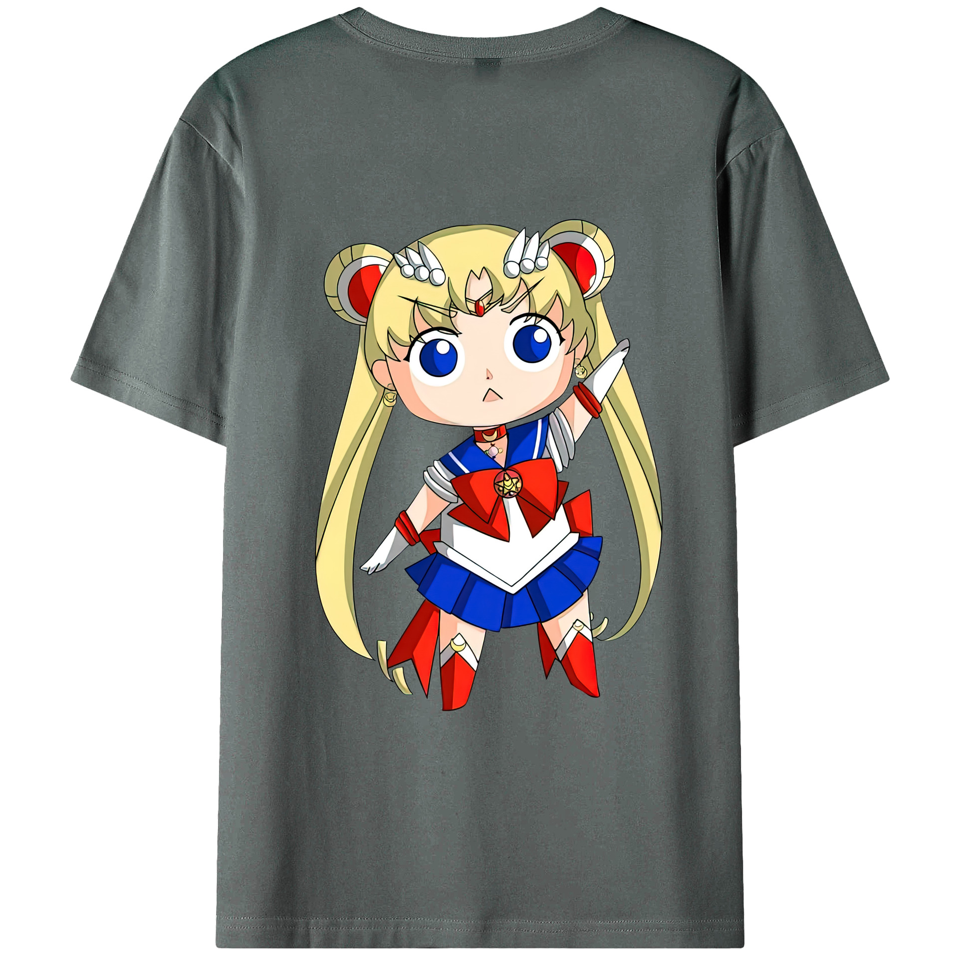 （画像用） 美少女戦士セーラームーン 月野 うさぎ つきの うさぎ Sailor Moon Tsukino Usagi 綿100％ メンズ半袖Tシャツ（バックプリント） 通気性